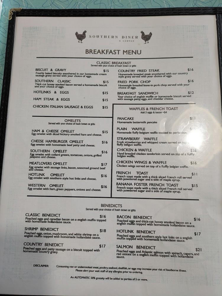 Southern Diner Menu image 1
