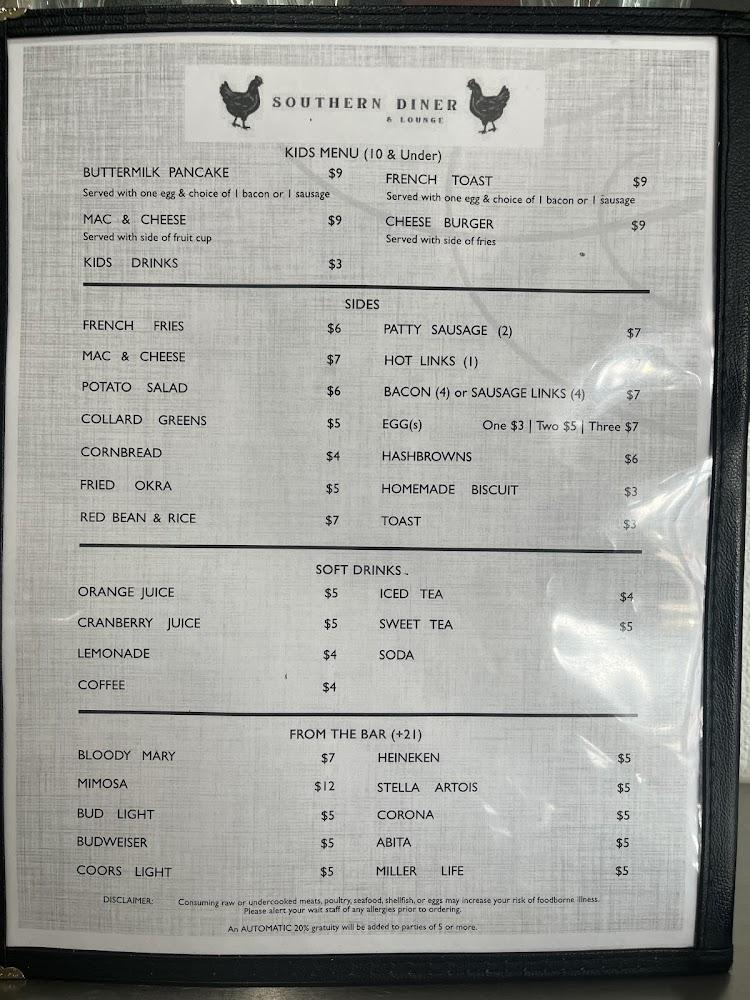 Southern Diner Menu image 2