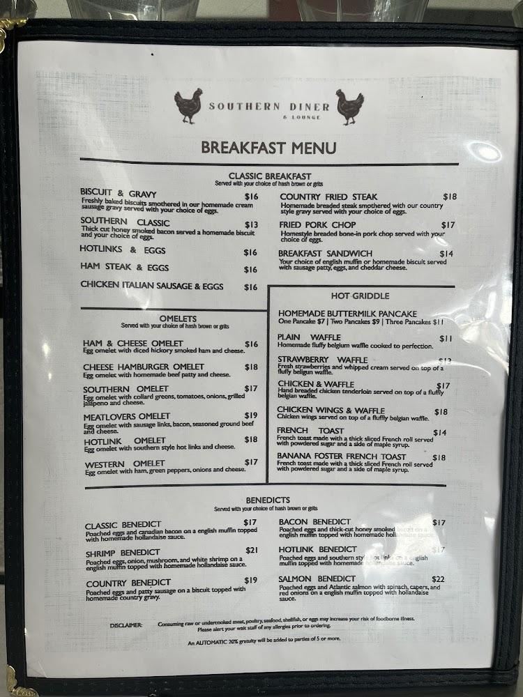 Southern Diner Menu image 3